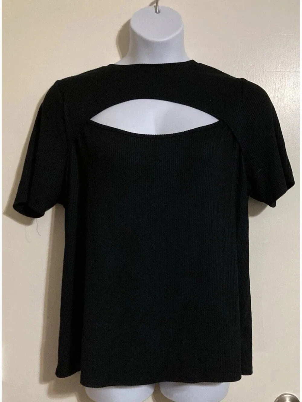 Women Ava&Viv Black Short Sleeve Pullover Polyester Blend Blouse Sz 2X